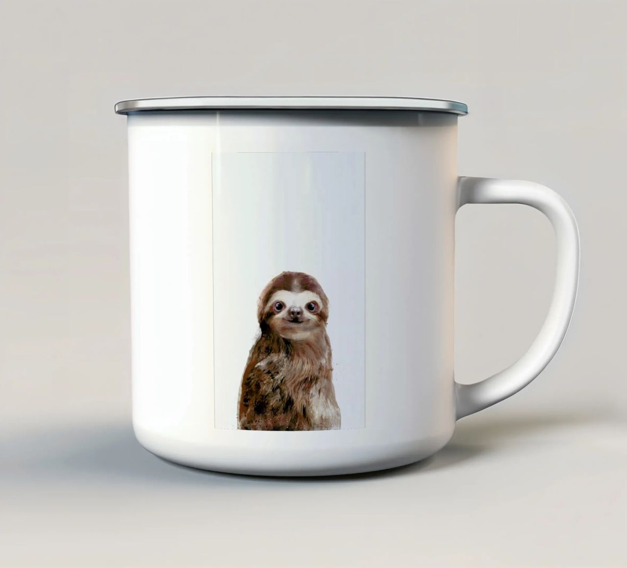 Little Sloth tazza in smalto da Amy Hamilton
