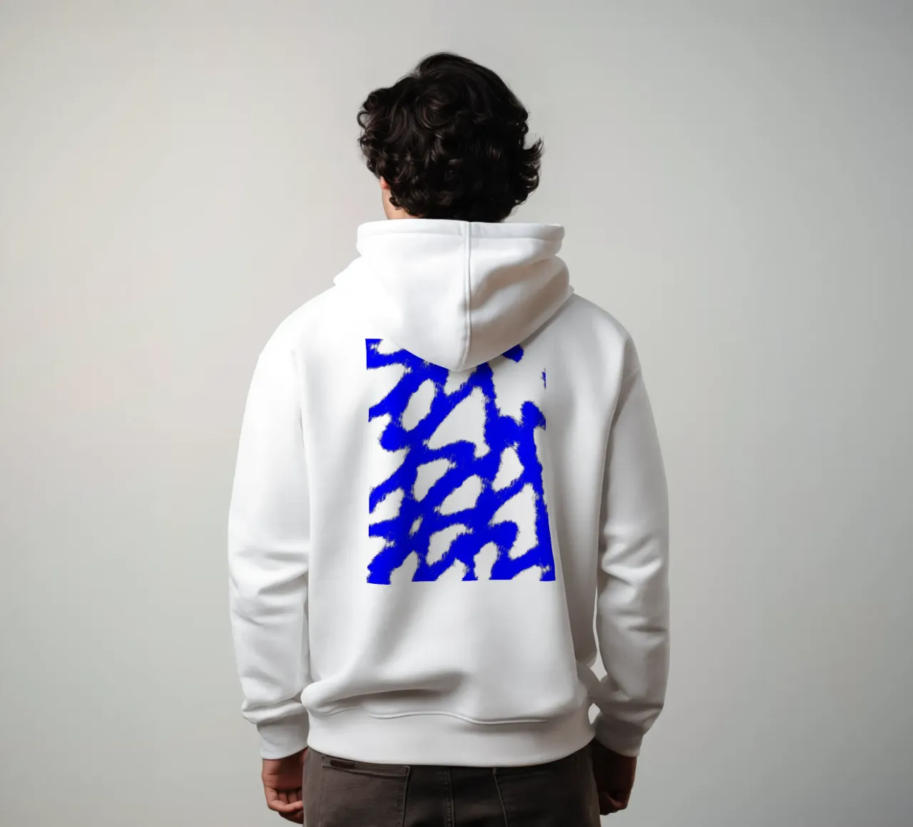 Blue Mesh felpa con cappuccio da color&shape