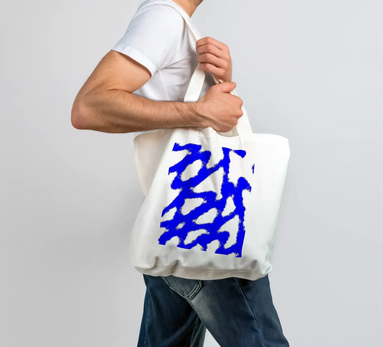 Blue Mesh tote bag by color&shape
