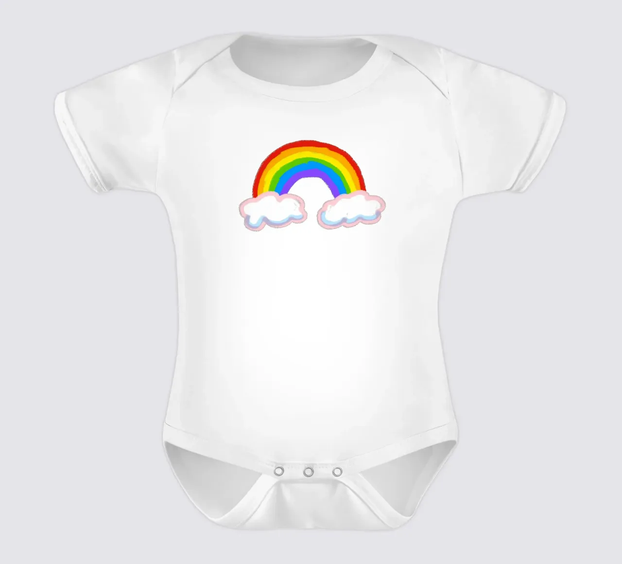 Arcobaleno e nuvole body neonato maniche corte da Face & Content