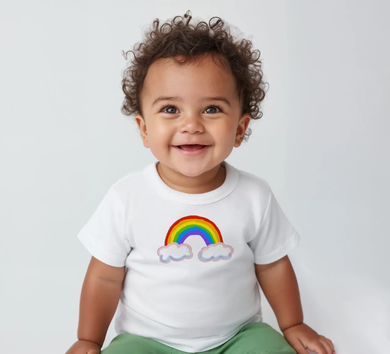 Arcobaleno e nuvole maglietta neonato da Face & Content