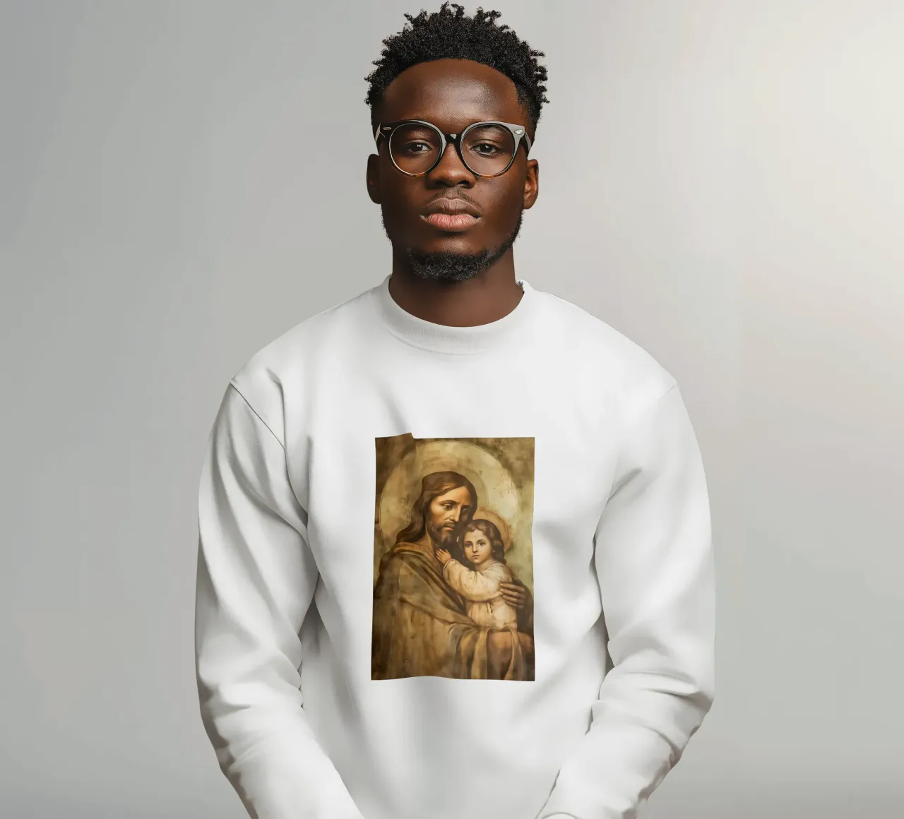 Gesù Cristo con bambino felpa da Carinaprint