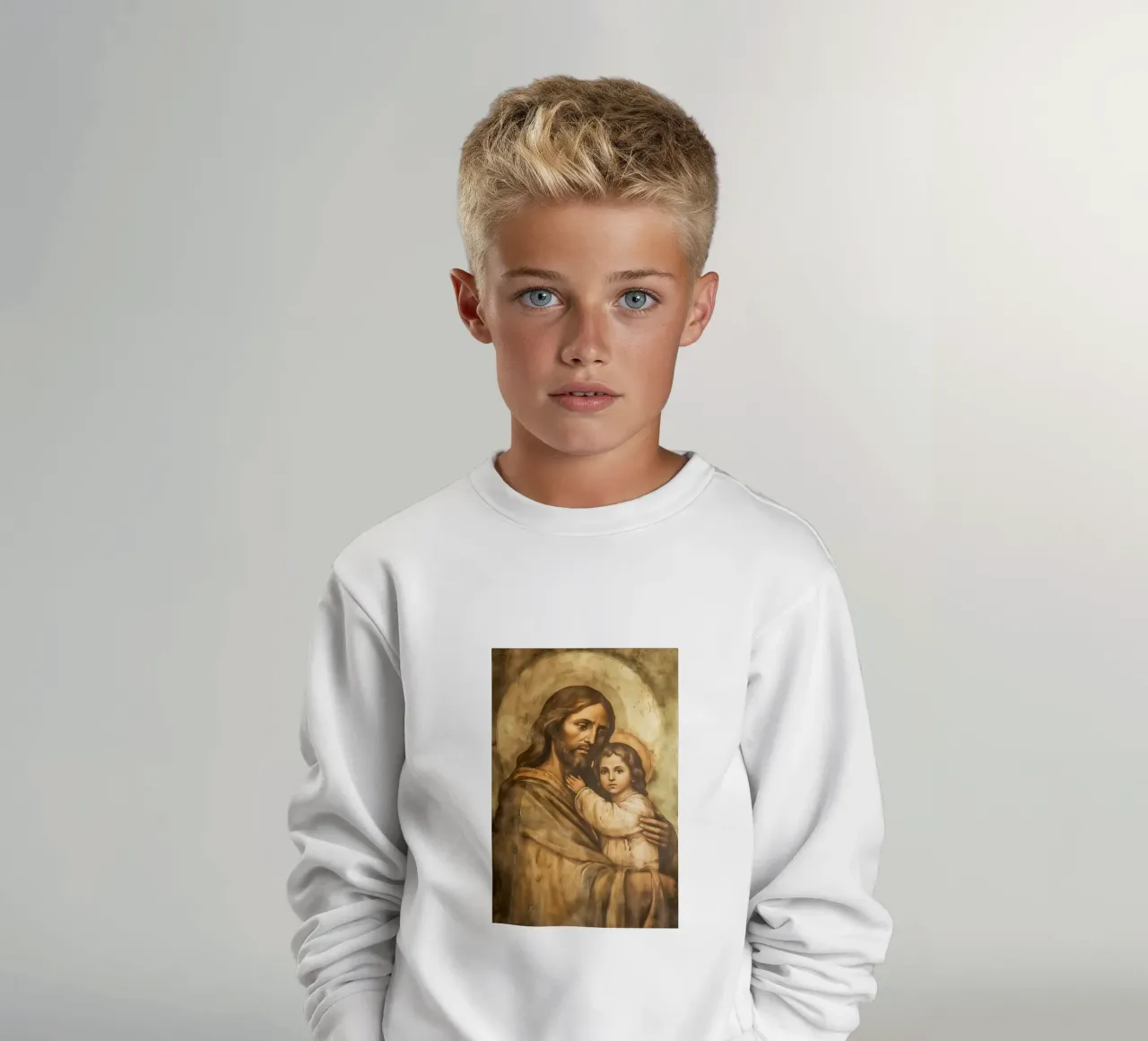 Gesù Cristo con bambino felpa bambino da Carinaprint