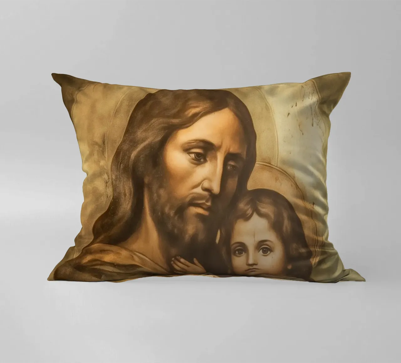 Gesù Cristo con bambino cuscino da Carinaprint