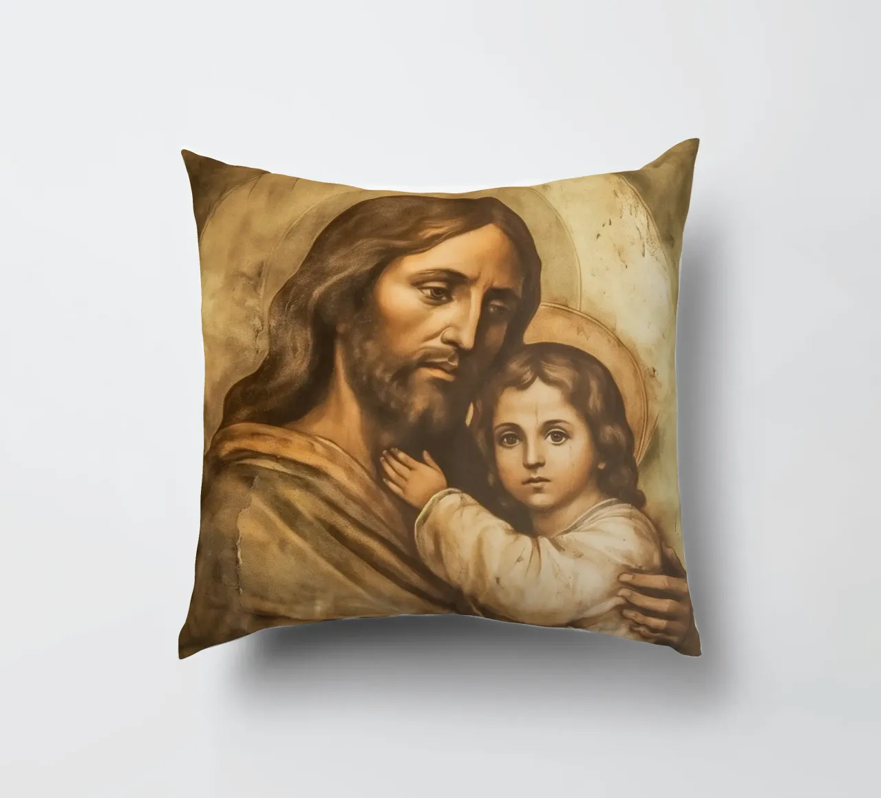 Gesù Cristo con bambino cuscino da Carinaprint