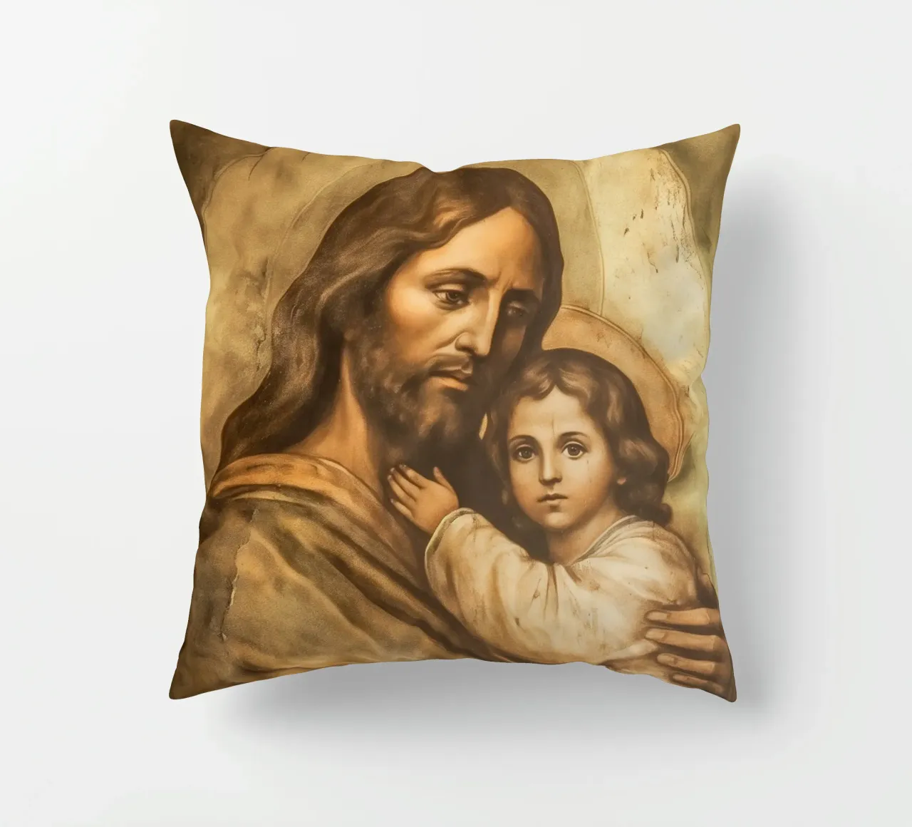 Gesù Cristo con bambino cuscino da Carinaprint