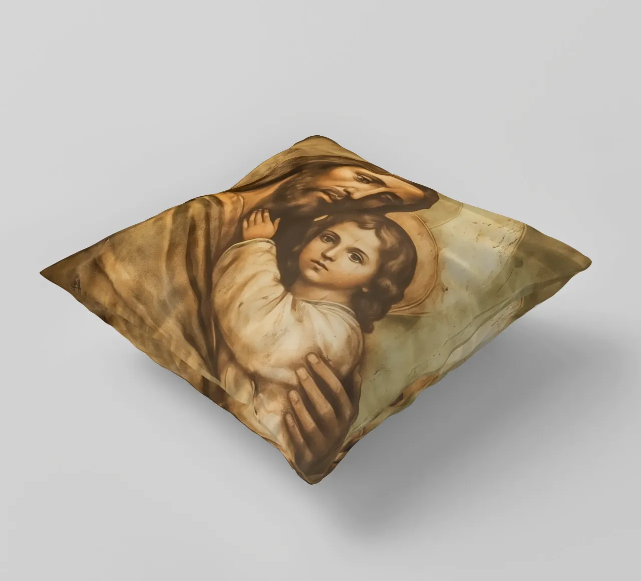 Gesù Cristo con bambino cuscino da Carinaprint