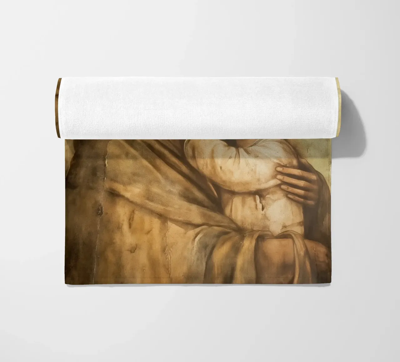 Gesù Cristo con bambino telo mare da Carinaprint