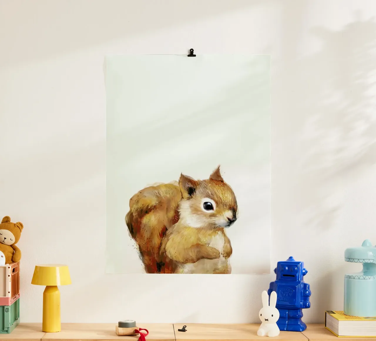 Little Squirrel poster con telaio in alluminio da Amy Hamilton