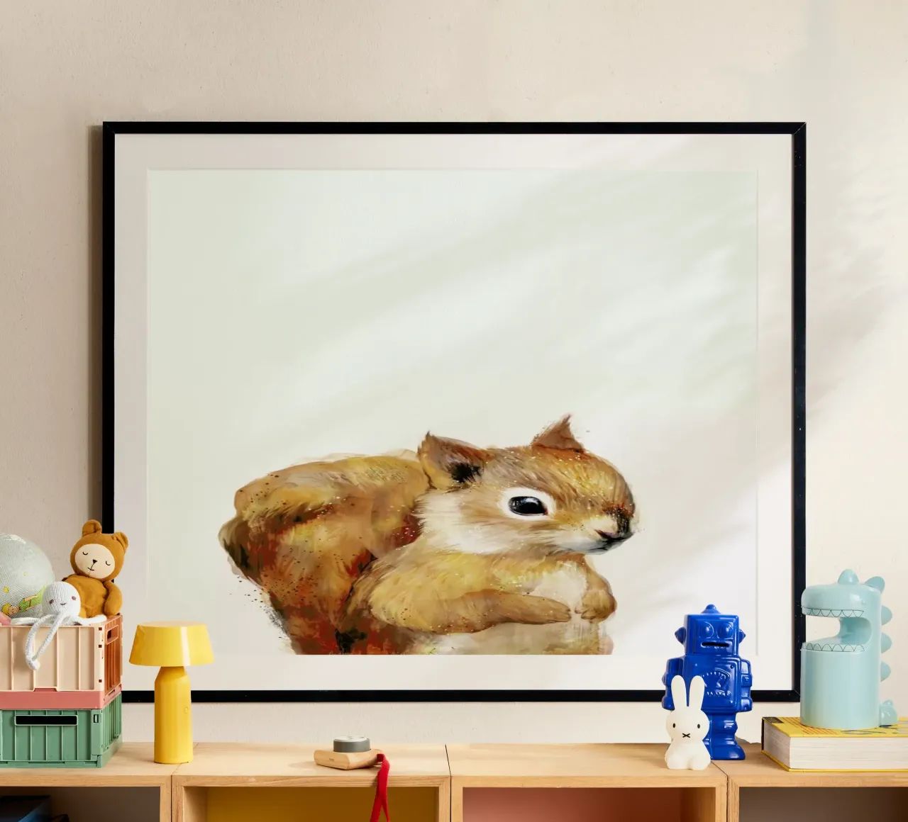 Little Squirrel poster con telaio in alluminio da Amy Hamilton