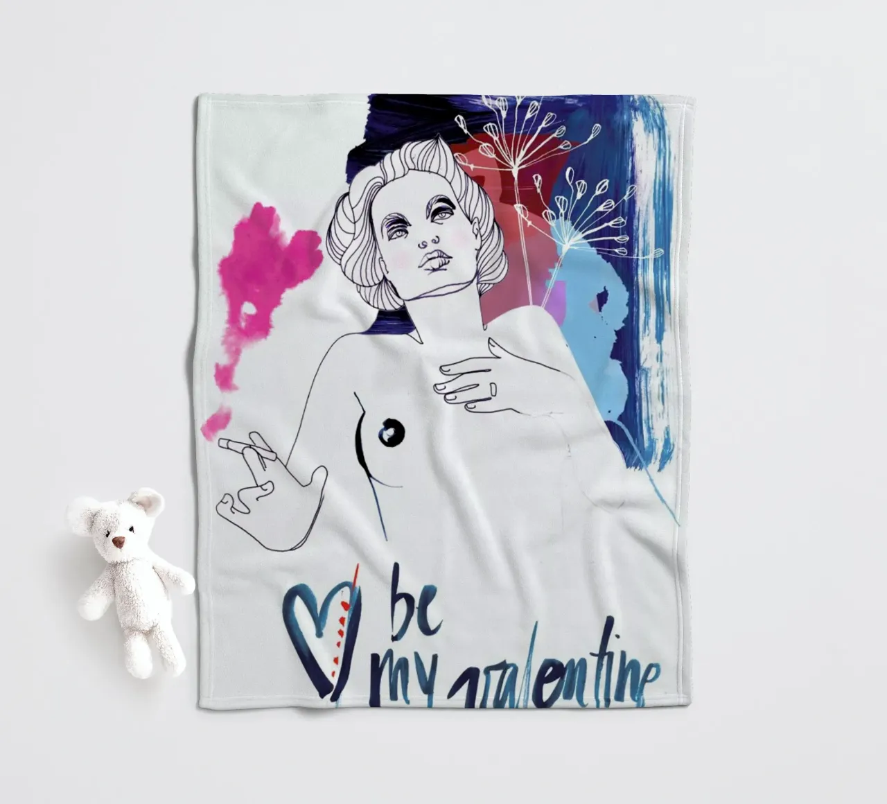 Be My Valentine 1 fleece blanket by Anja Denz