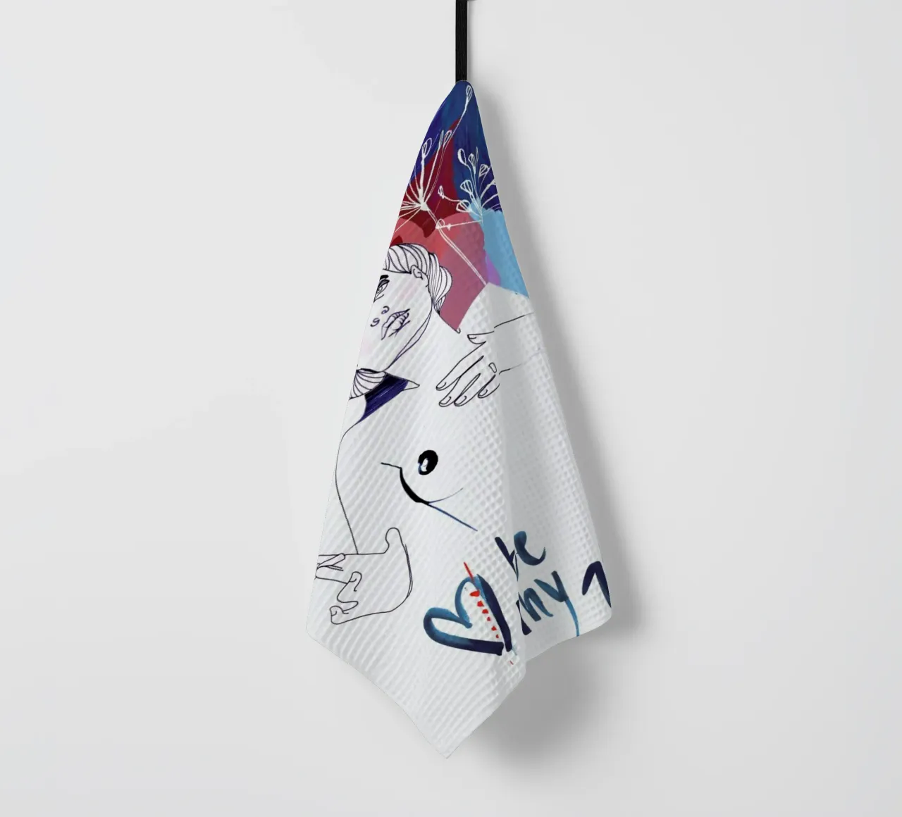 Be My Valentine 1 tea towel by Anja Denz
