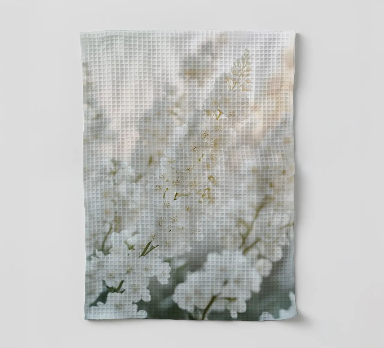 fleurs blanches Harmonie torchon de Carinaprint