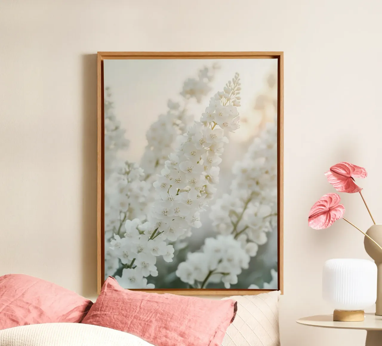 white flowers harmony canvas by Carinaprint