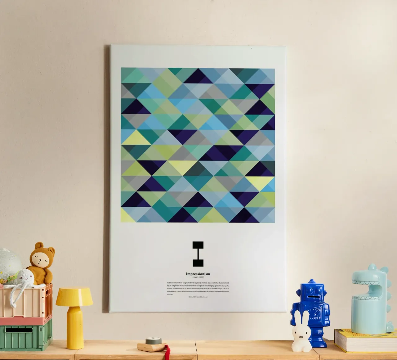 I - Impressionism Leinwand mit Schattenfugenrahmen von The True Type