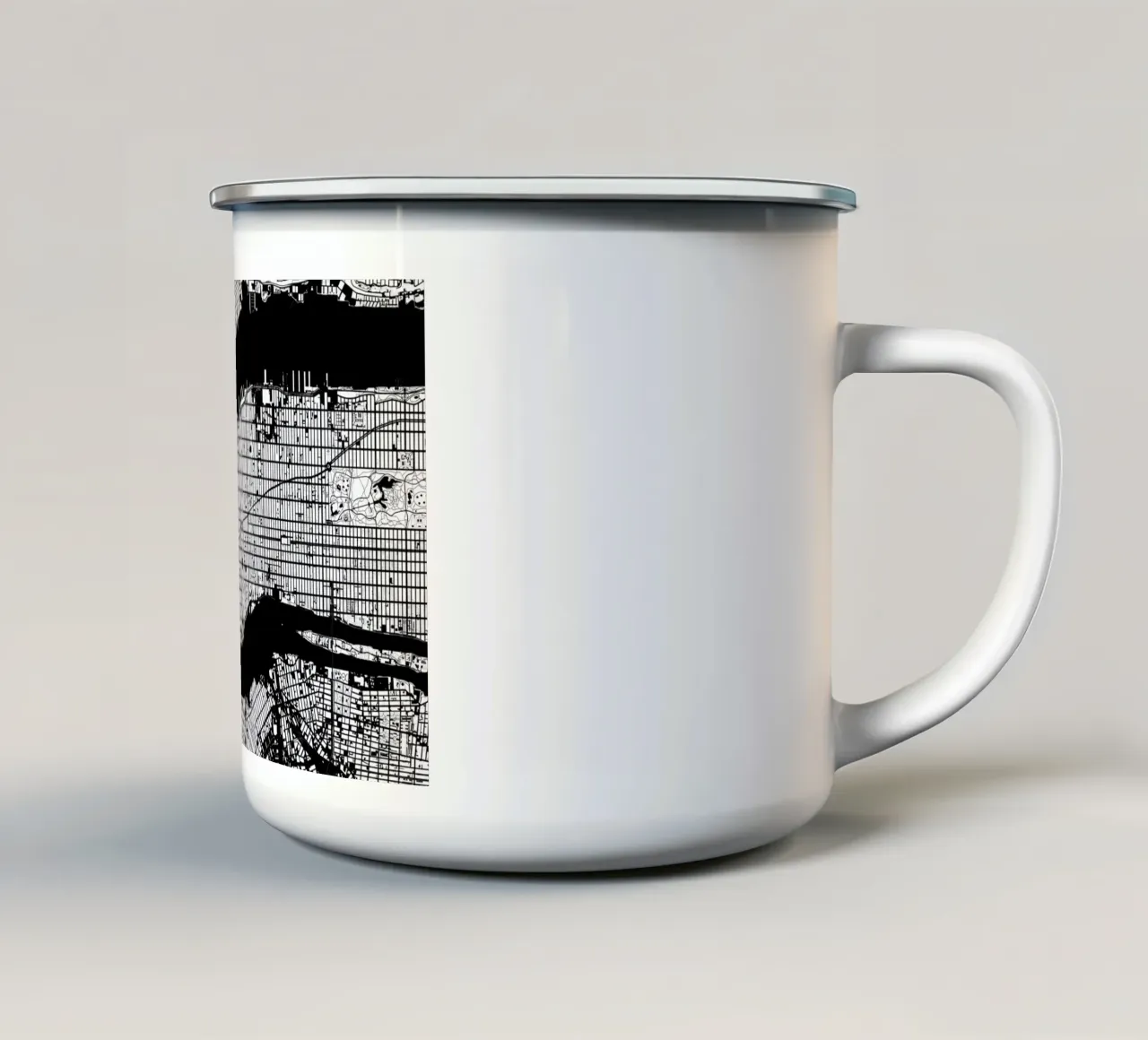 New York Black & White tazza in smalto da Planos Urbanos