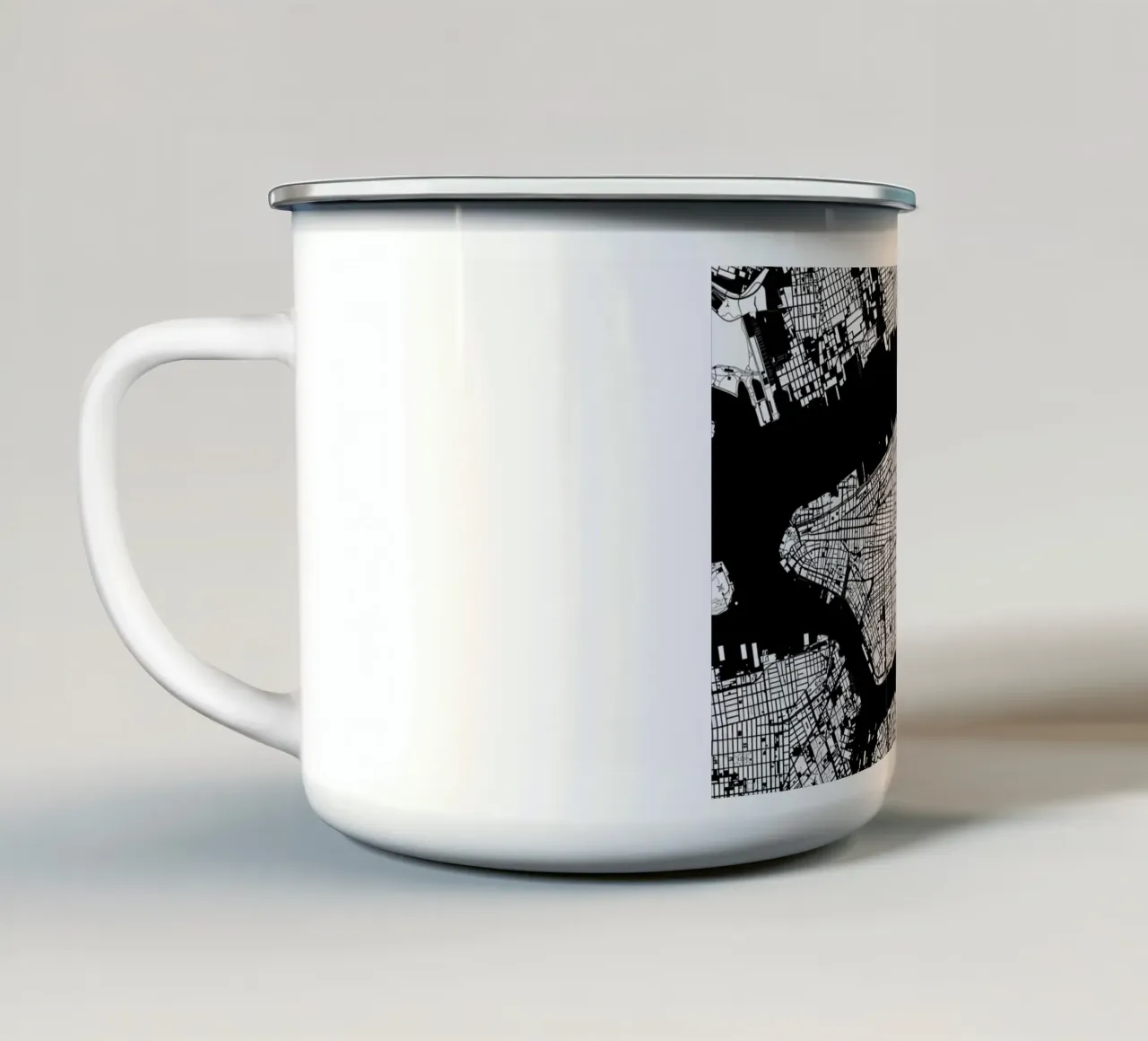 New York Black & White tazza in smalto da Planos Urbanos