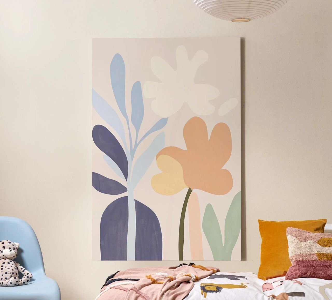 Blumen Freude in Pastell Leinwand von Carinaprint