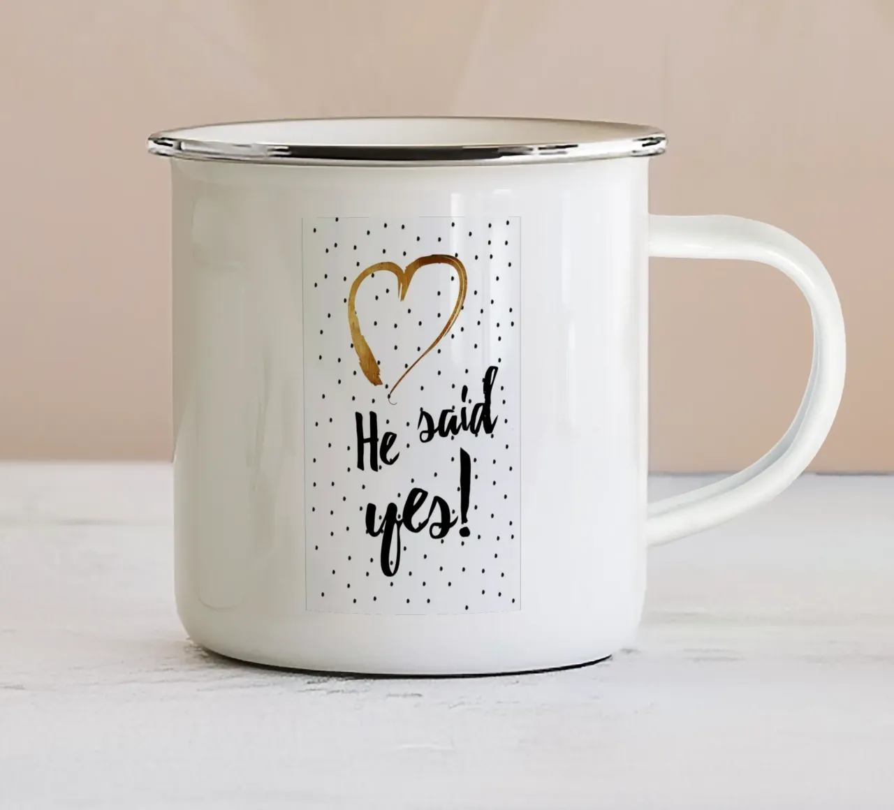 He Said Yes tazza in smalto da Froilein Juno