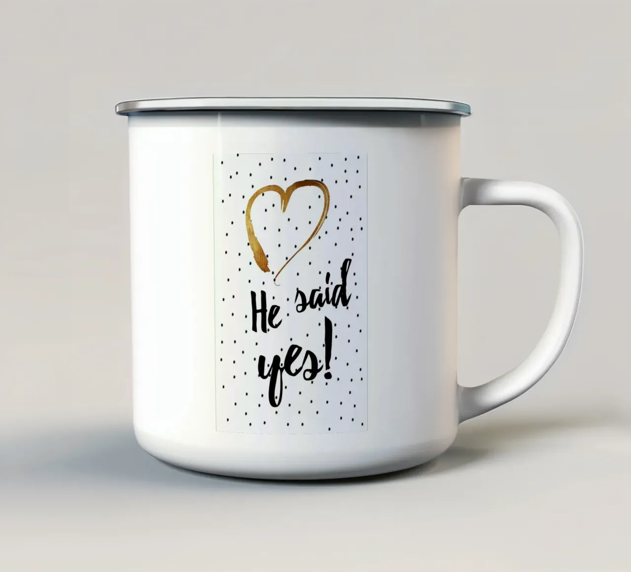 He Said Yes tazza in smalto da Froilein Juno