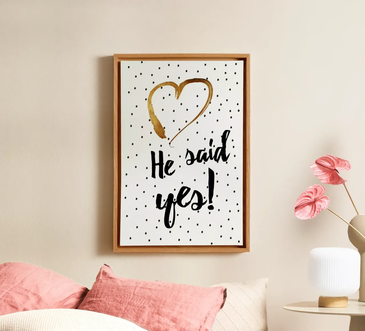 He Said Yes canvas met Baklijst van Froilein Juno