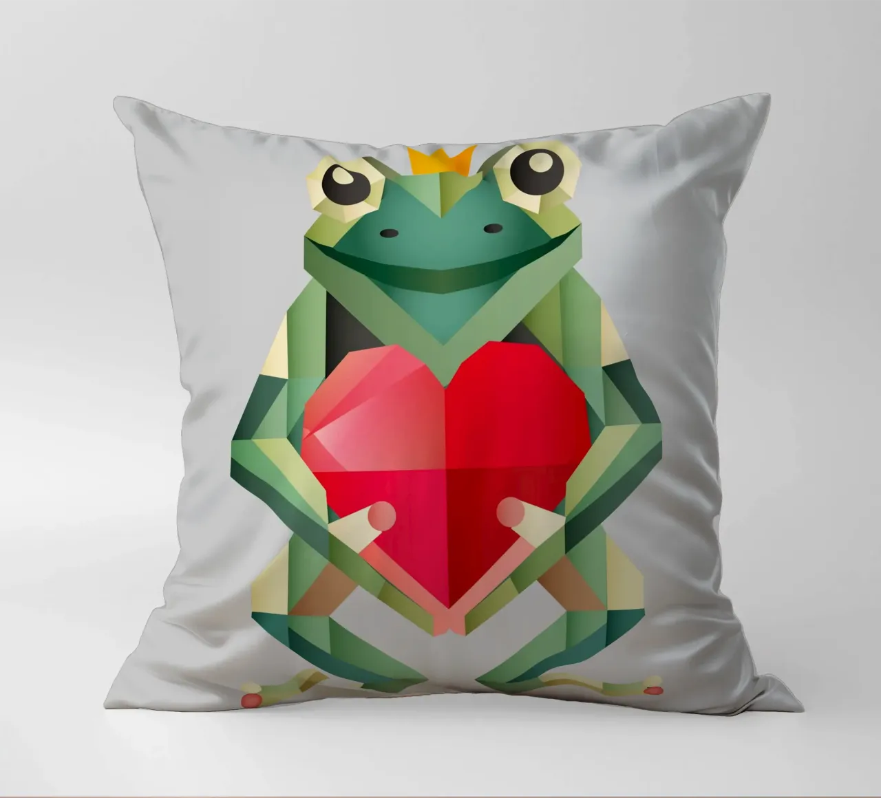 Principe ranocchio con cuore - Dichiarazione d'amore geometrica cuscino da namosh