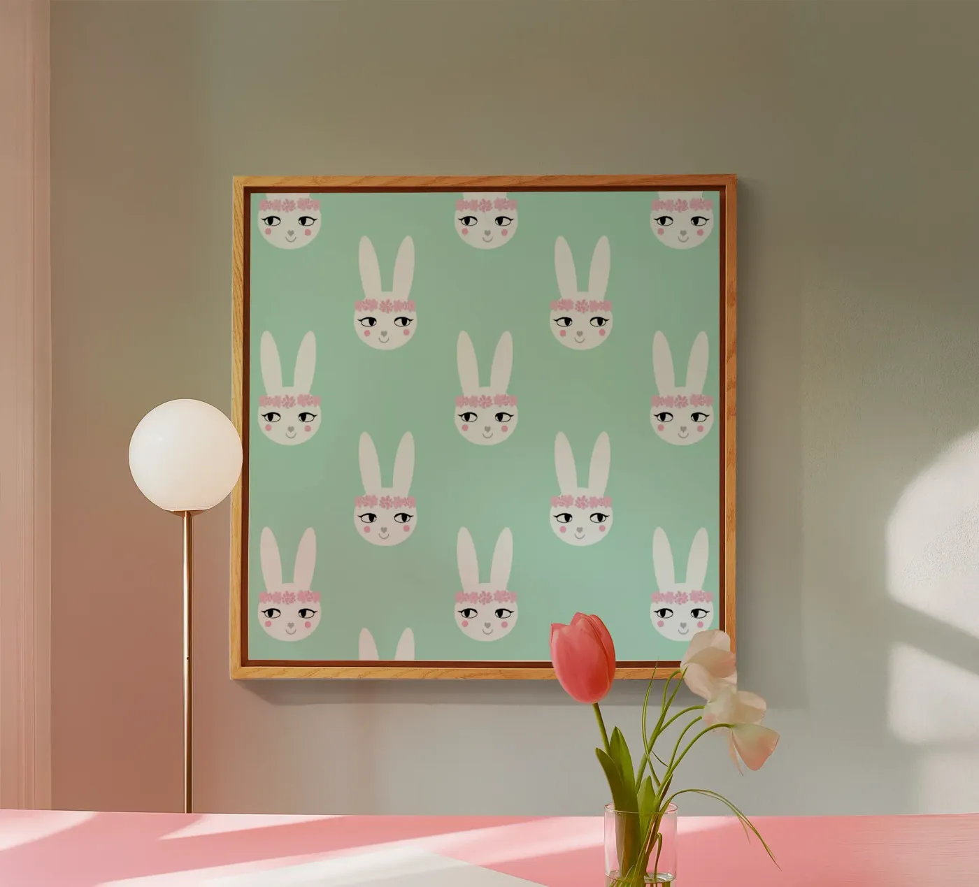 Easter Bunny Mint acrylic glass by Charlotte Winter