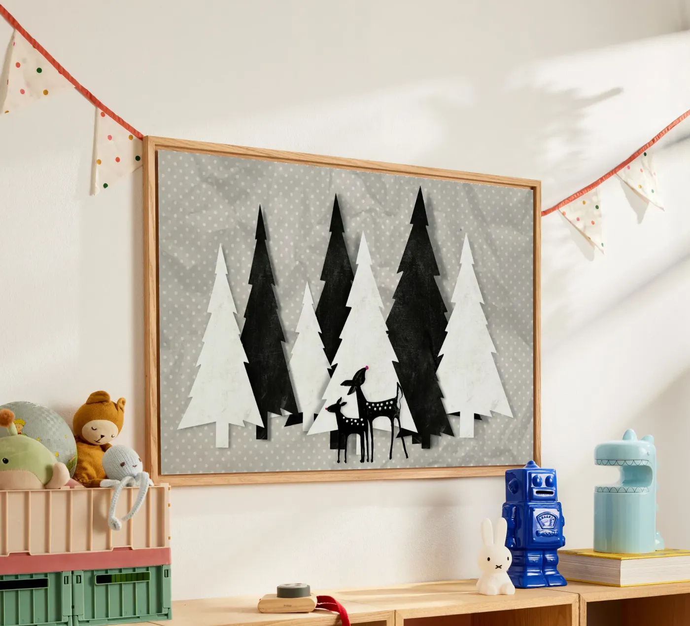 Deer and Forest acrylic glass by Monika Strigel