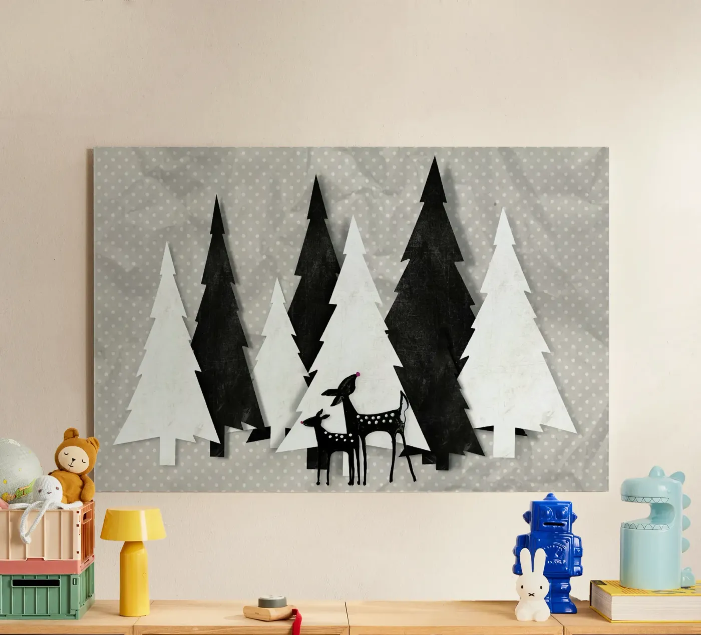 Deer and Forest acrylic glass by Monika Strigel