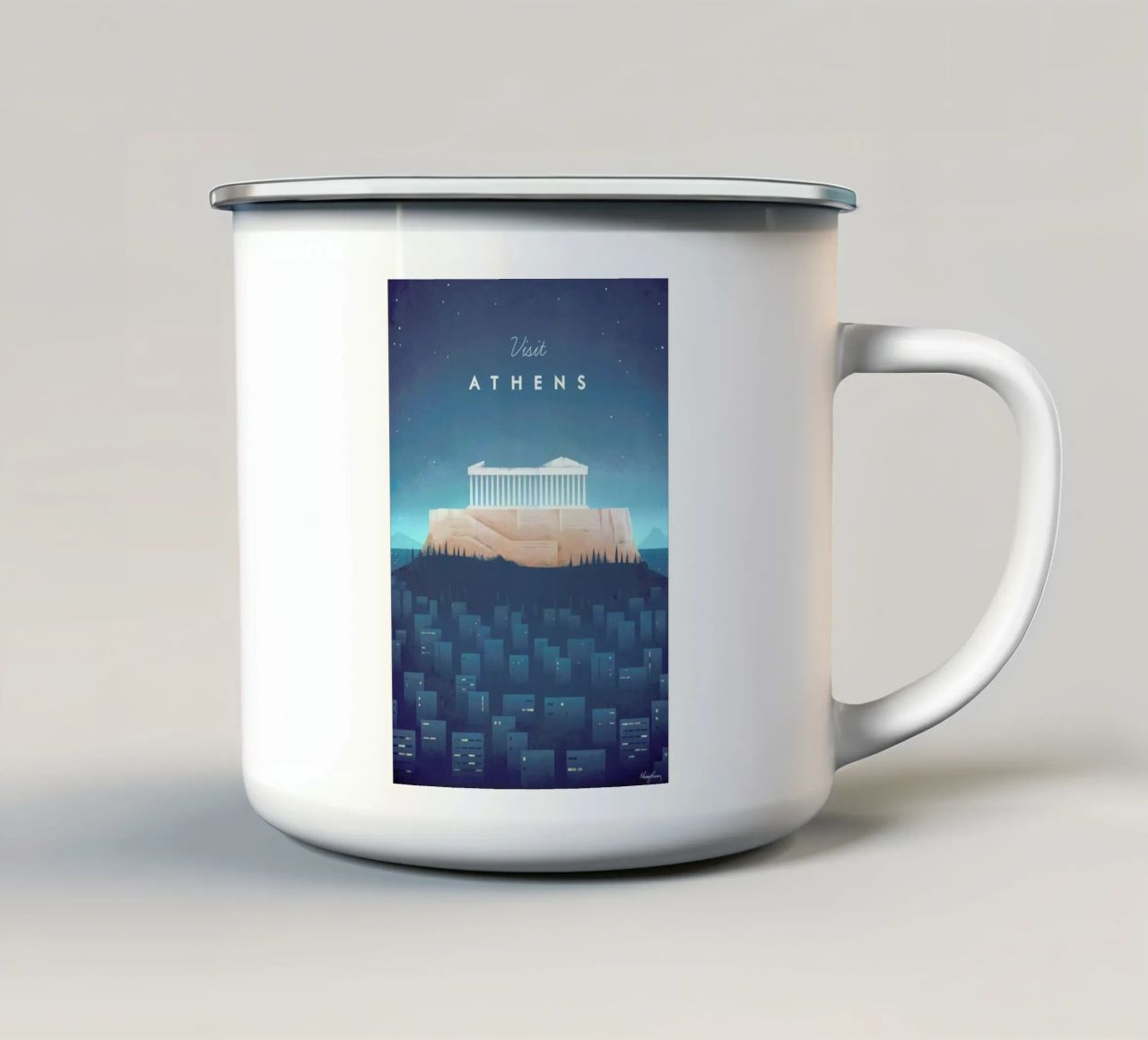 Athens tazza in smalto da Henry Rivers