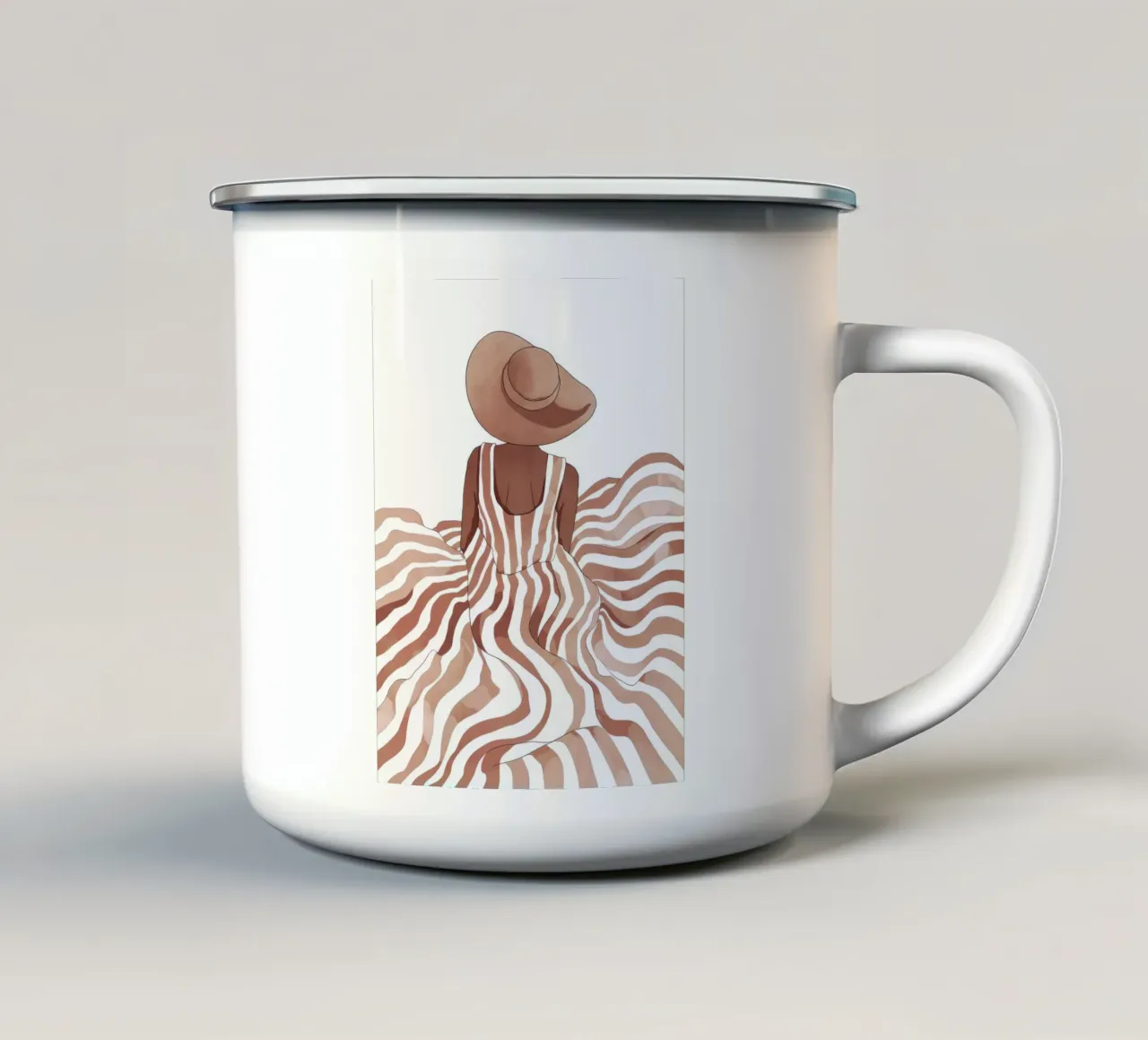 Strisce serene tazza in smalto da Artie Shifa