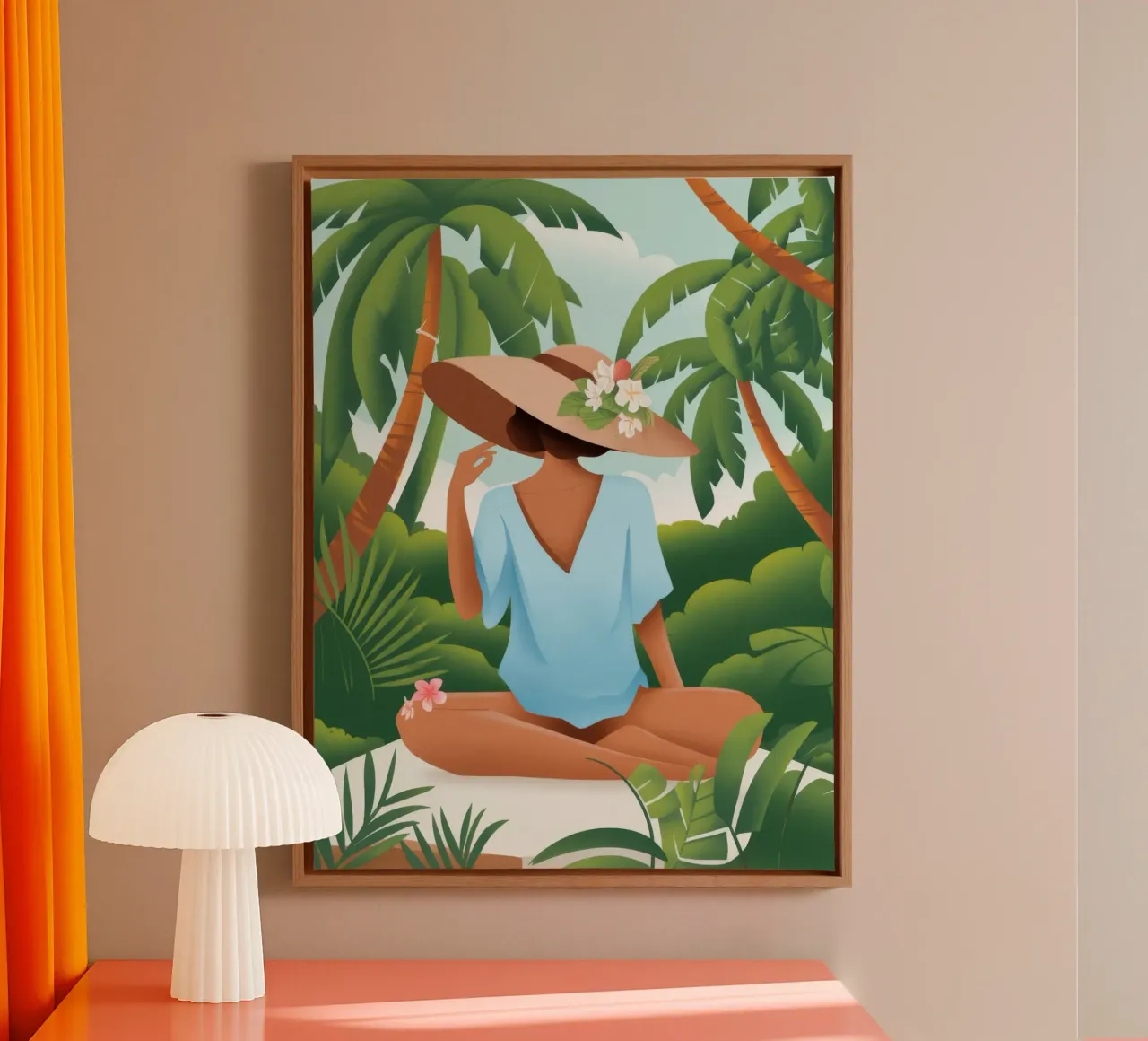 Sereniteit in de natuur canvas met Baklijst van Artie Shifa