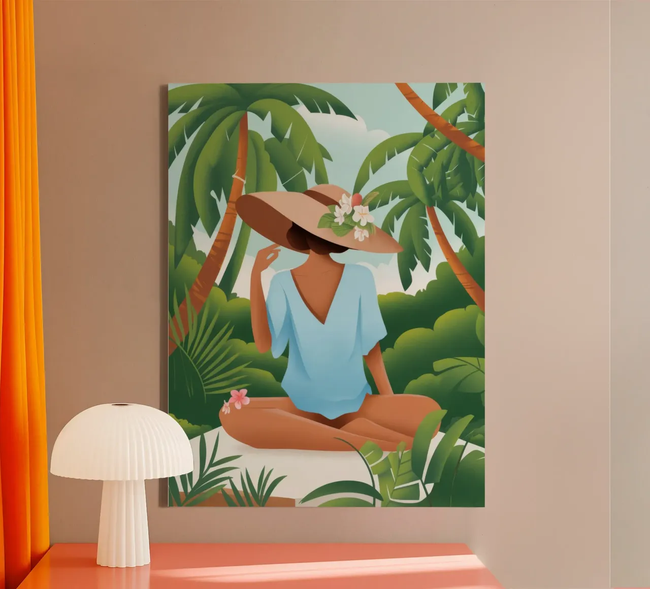 Sereniteit in de natuur canvas met Baklijst van Artie Shifa