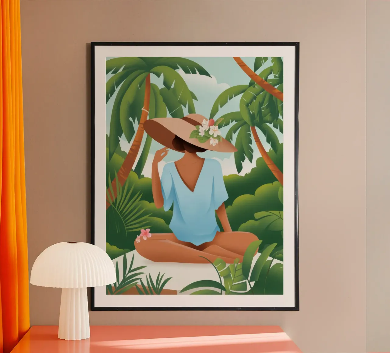 Serenità nella natura poster con telaio in legno da Artie Shifa