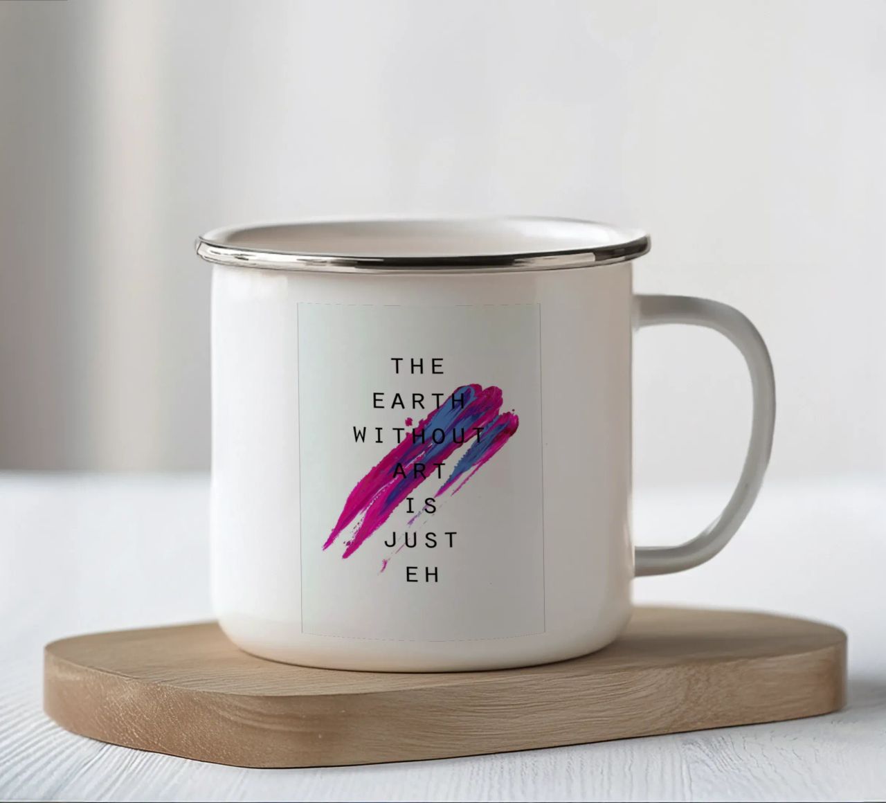 The Earth Without Art tazza in smalto da Hanna Kastl-Lungberg