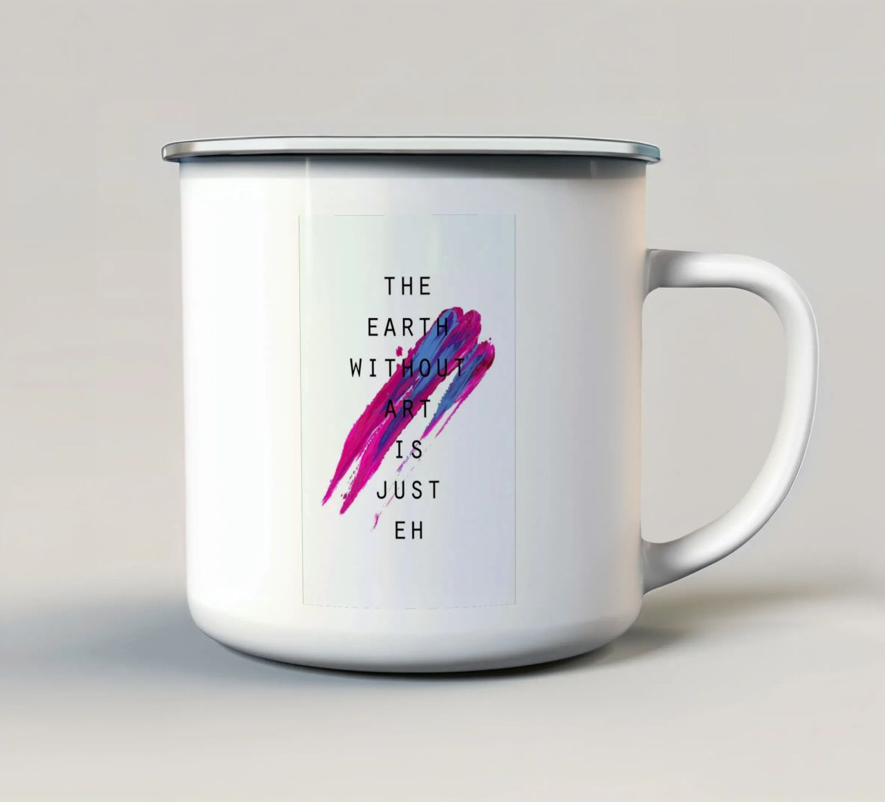 The Earth Without Art tazza in smalto da Hanna Kastl-Lungberg