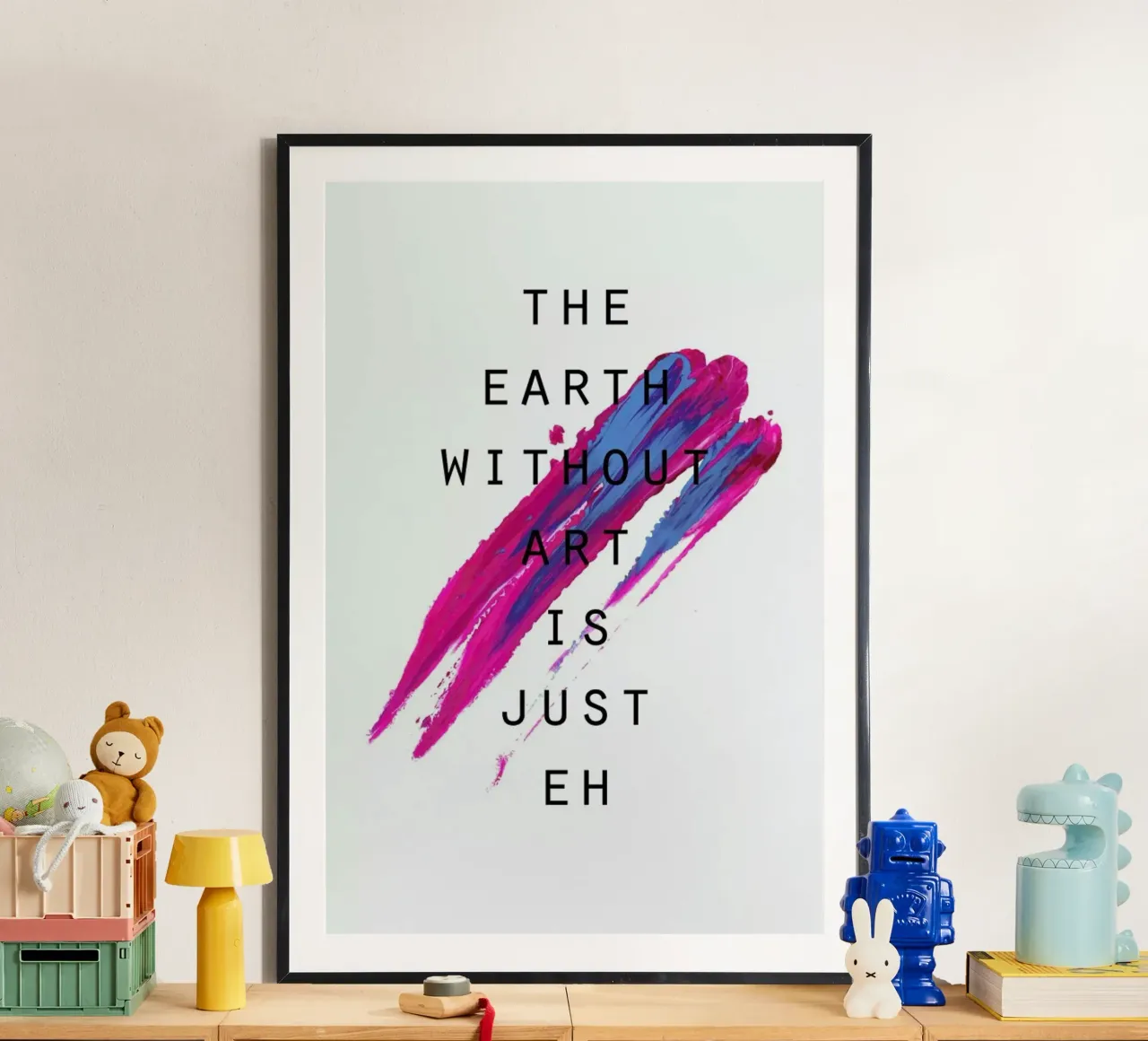 The Earth Without Art poster con telaio in plastica da Hanna Kastl-Lungberg