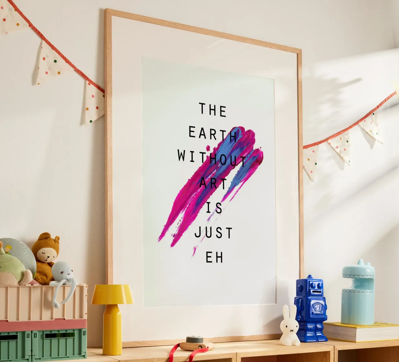 The Earth Without Art poster con telaio in plastica da Hanna Kastl-Lungberg