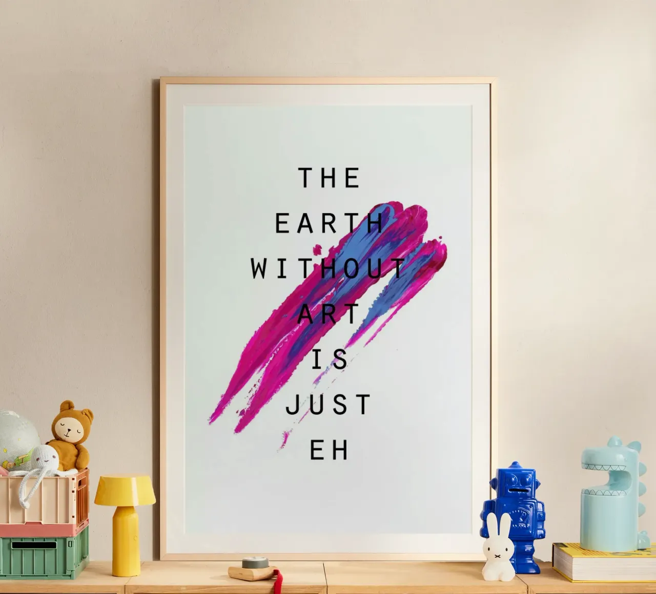 The Earth Without Art poster con telaio in plastica da Hanna Kastl-Lungberg