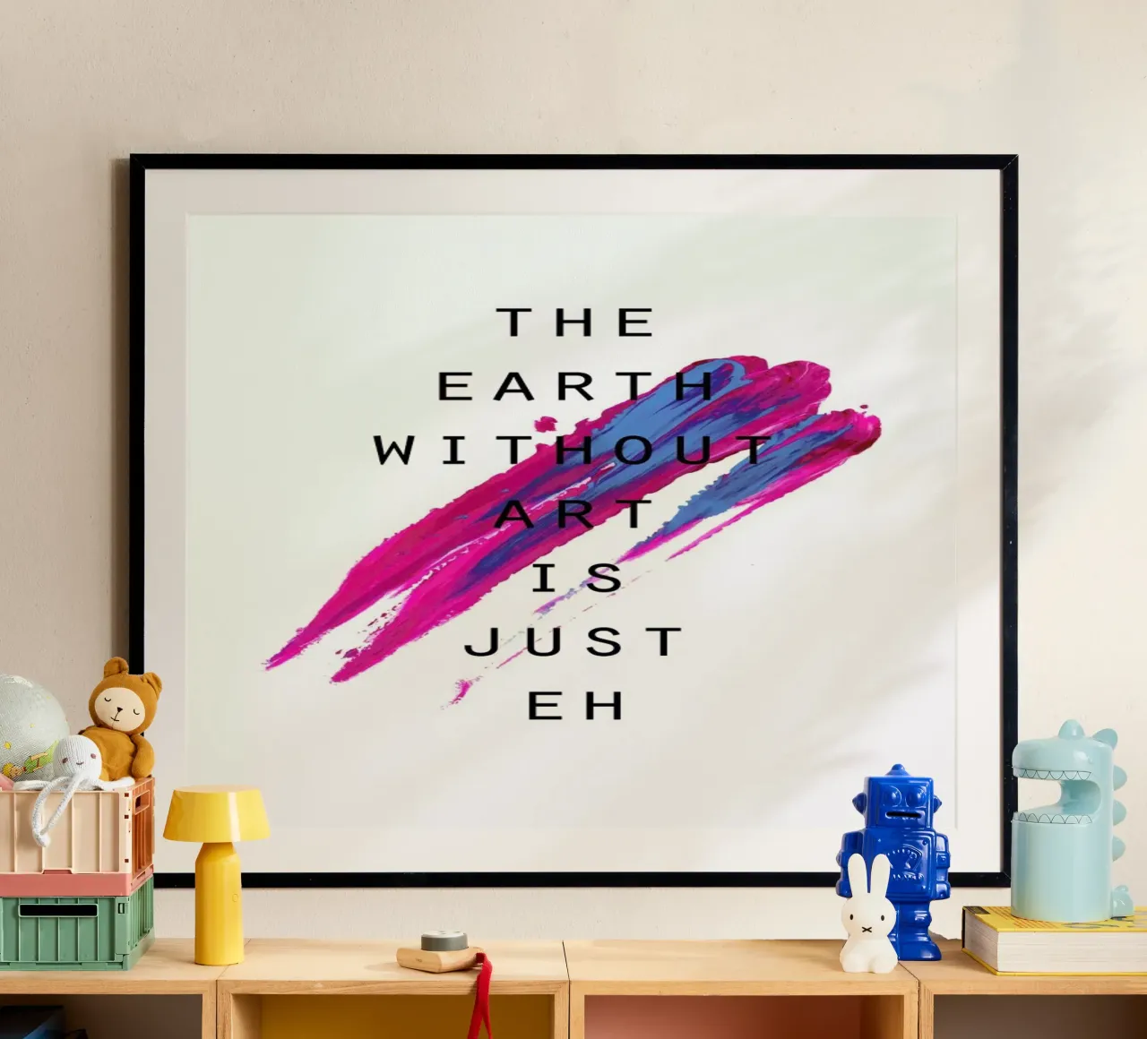 The Earth Without Art poster con telaio in plastica da Hanna Kastl-Lungberg