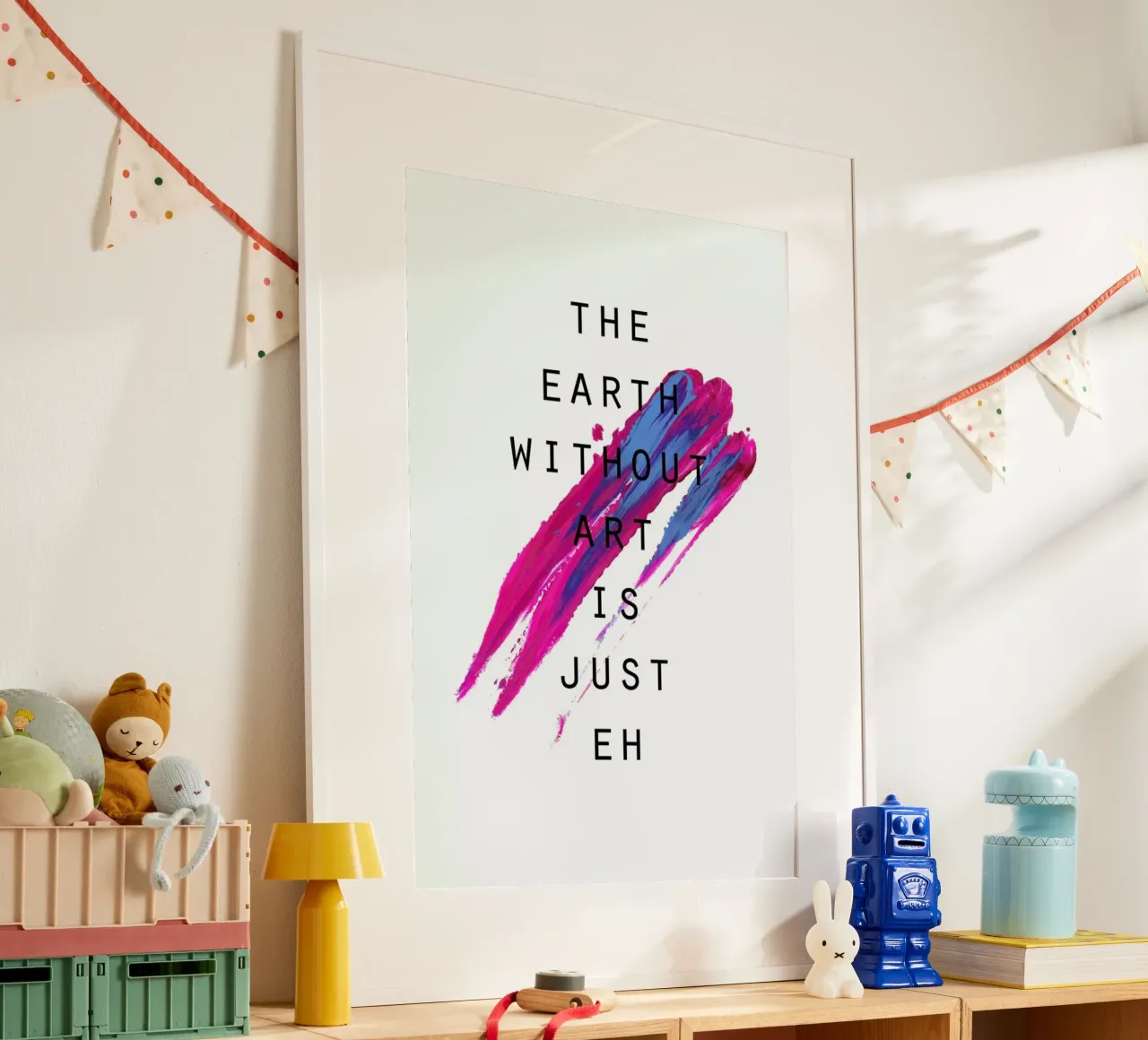 The Earth Without Art poster con telaio in plastica da Hanna Kastl-Lungberg