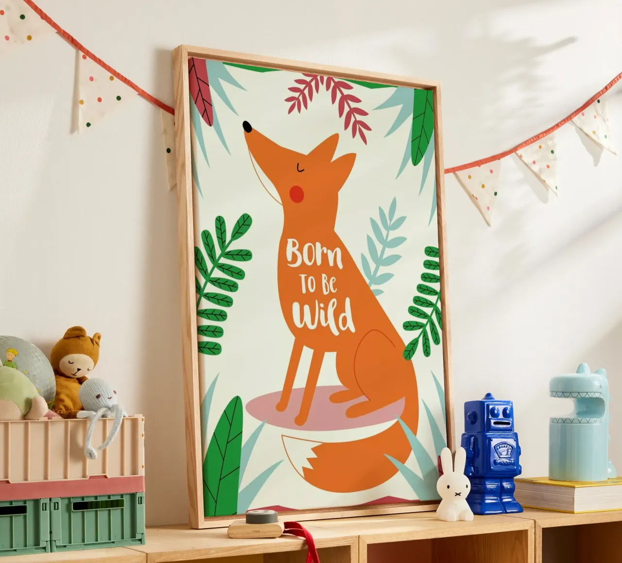 Born to Be Wild Fox tela con Cornice a cassetta da Karin Bijlsma