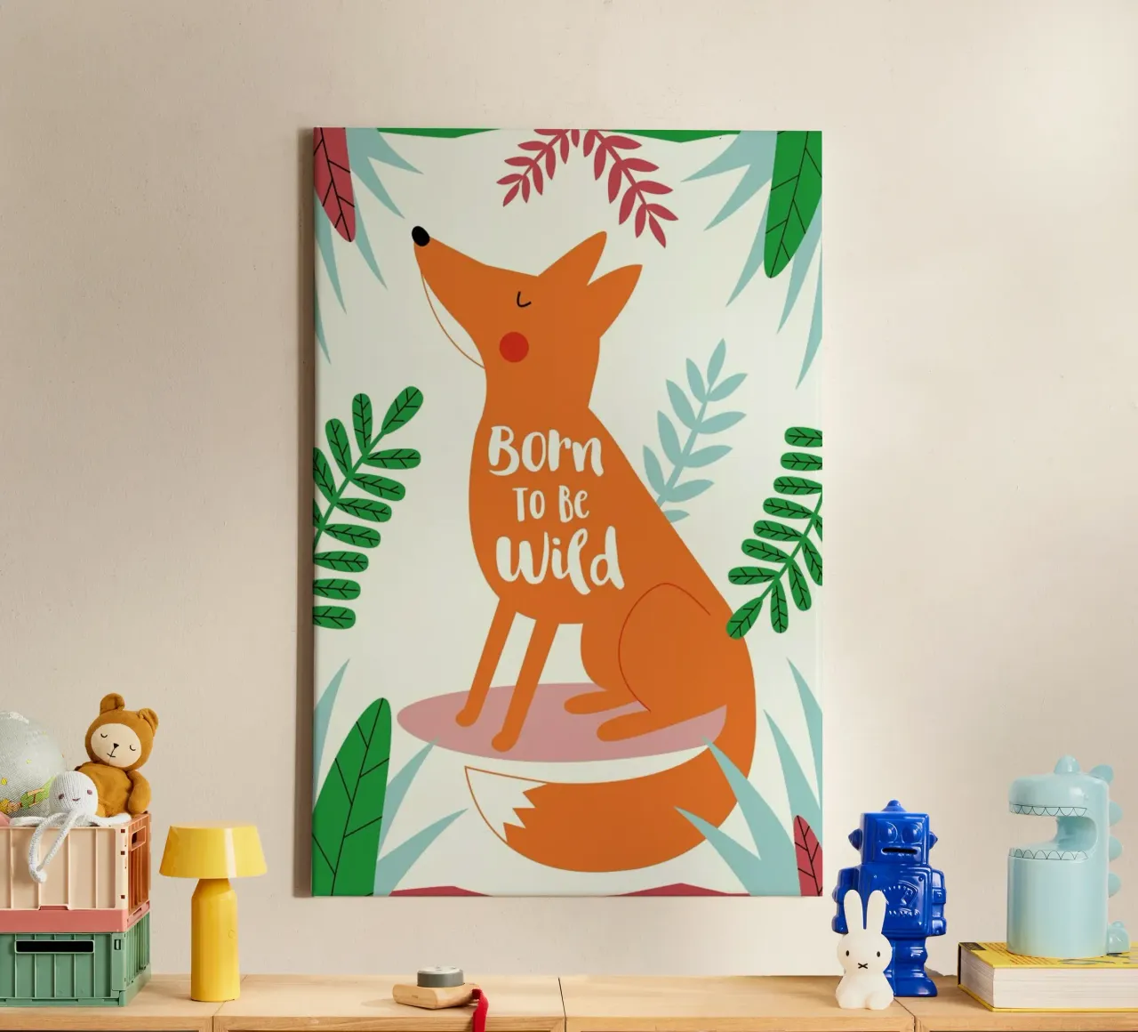 Born to Be Wild Fox tela con Cornice a cassetta da Karin Bijlsma
