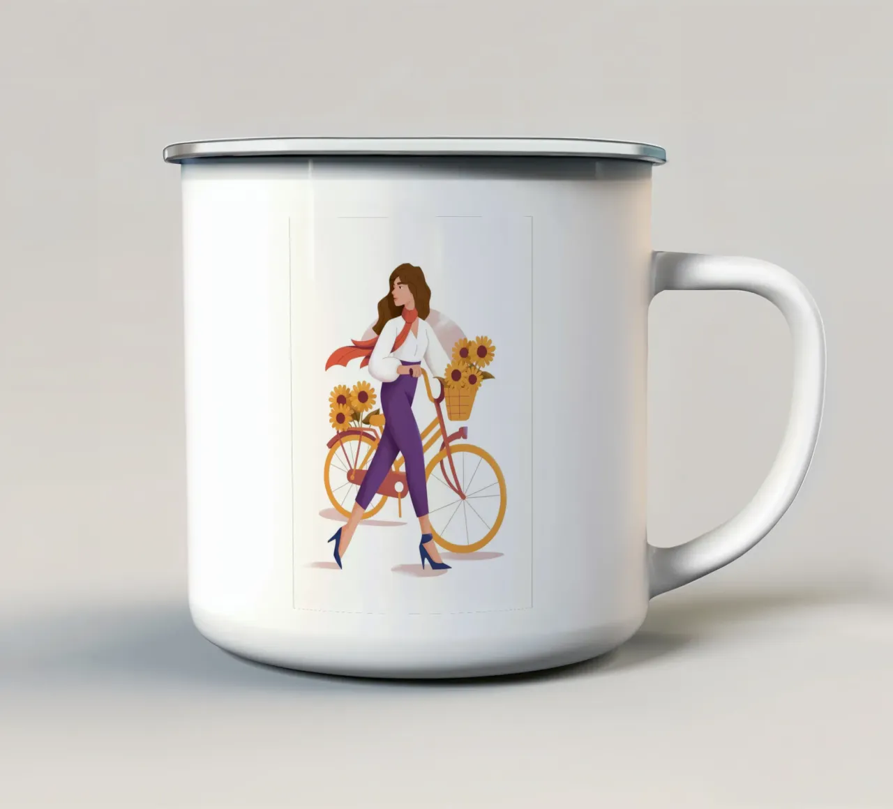 Cavalcata dei girasoli tazza in smalto da Artie Shifa