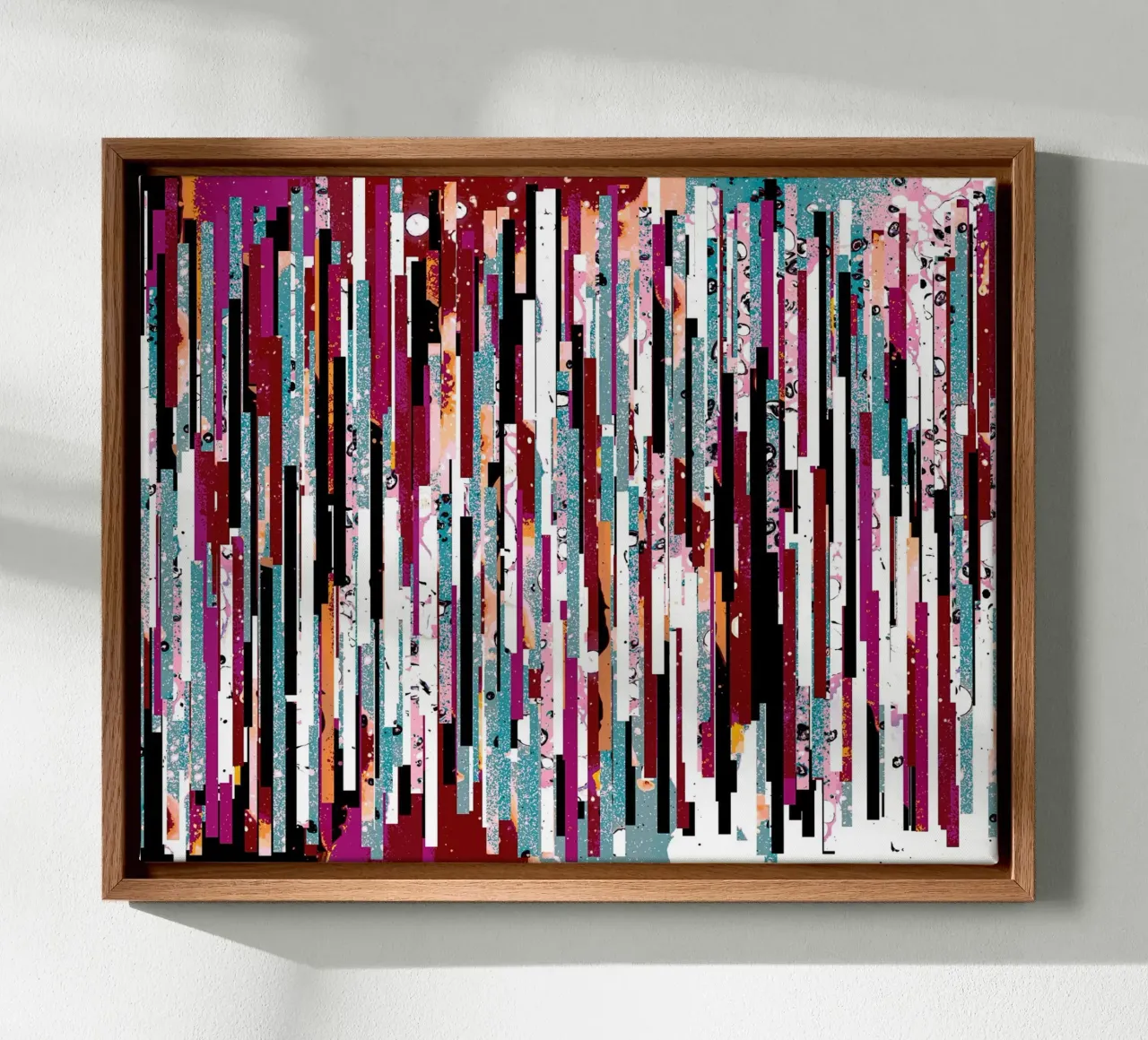 Incident utopique Abstrait Multicolore Collage Peint Motif toile avec Caisse américaine de 83oranges