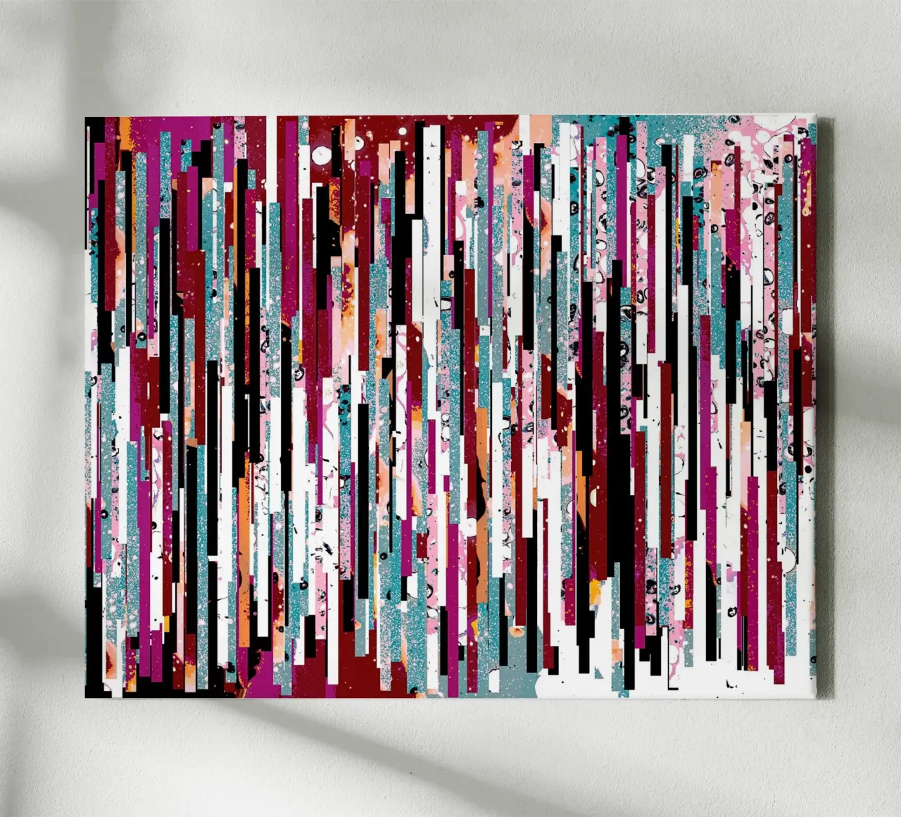 Incident utopique Abstrait Multicolore Collage Peint Motif toile avec Caisse américaine de 83oranges