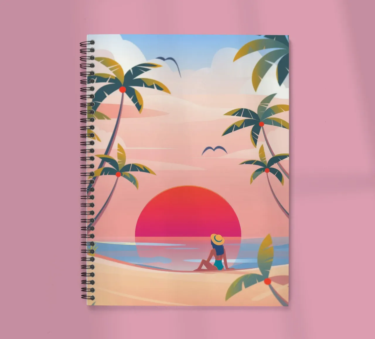 Sunset Reverie spiral notebook by Artie Shifa