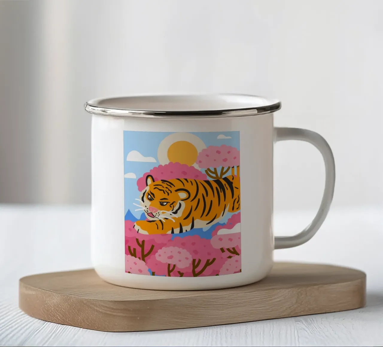 Il regno della tigre tazza in smalto da Artie Shifa