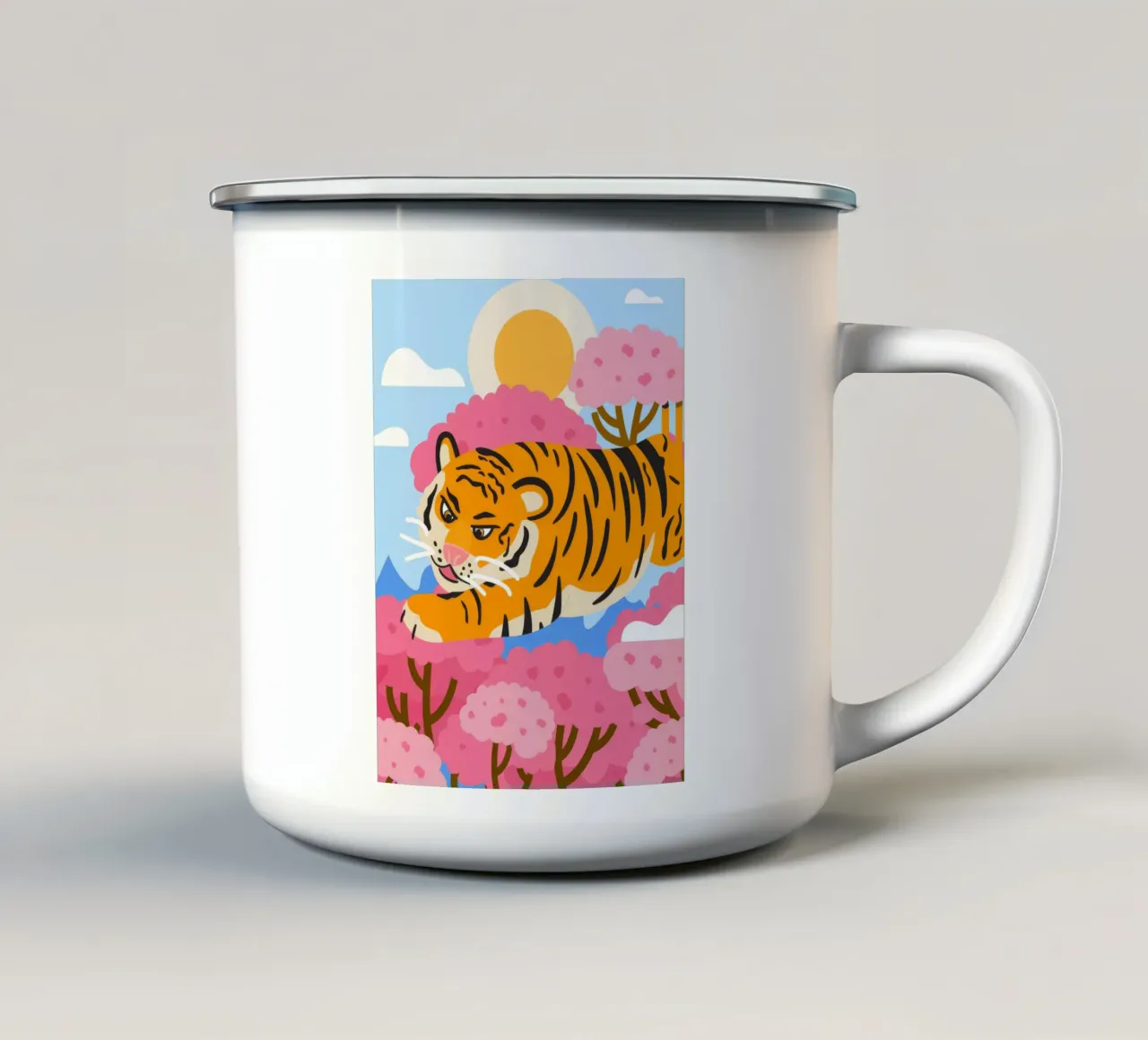 Il regno della tigre tazza in smalto da Artie Shifa