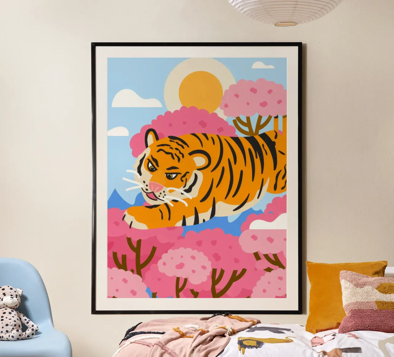 Il regno della tigre poster con telaio in plastica da Artie Shifa